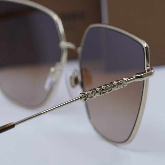 Final Price! Burberry BE3143 110913 Gold/Brown Sunglasses - Picture 10 of 11